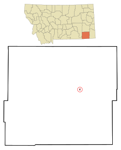 Powder River County Montana Incorporated and Unincorporated areas Broadus Highlighted